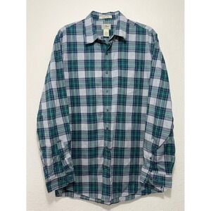 L.L. Bean L Tall Mens Plaid Preppy Outdoor Retro Classic Button-Down Shirt